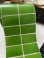 Decal 50x30mm cuộn 50m. 2 tem/hàng màu xanh lá Green