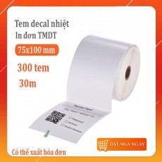 Decal nhiệt 75x100mm, 300 tem/cuộn