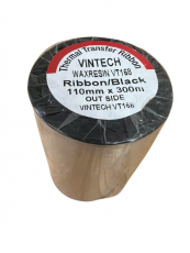 Mực in mã vạch / Ruy băng mực, Ribbon in mã vạch Vintech WAX RESIN VT168 110mm X 300mm